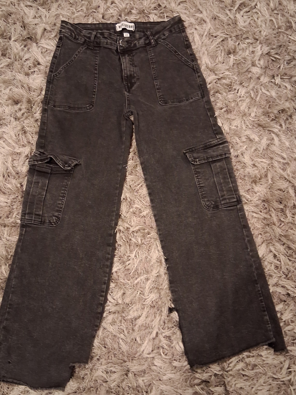 Washed Black Wide-Leg Cargo Pants by Disclosure